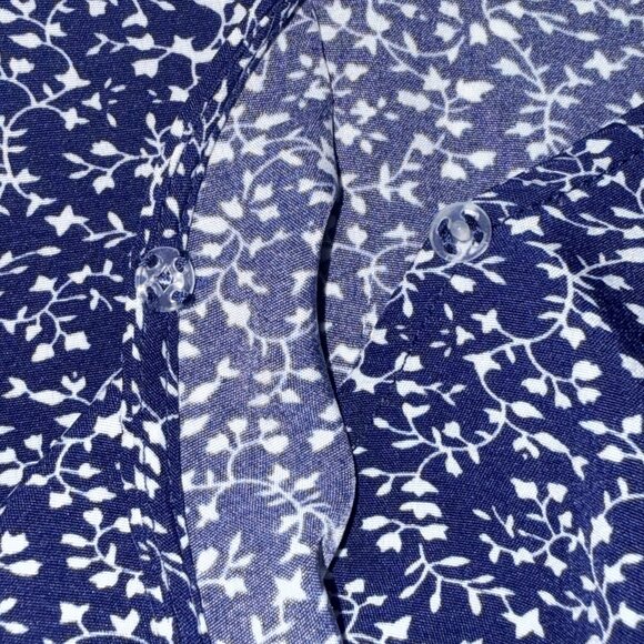 Keluummi Dress Womens Plus 22 Navy Floral V-Neck Midi Tiered - Picture 5 of 7